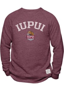 Original Retro Brand IUPUI Jaguars Mens Maroon Crew Long Sleeve Crew Sweatshirt