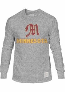 Original Retro Brand Minnesota Golden Gophers Grey Twist Long Sleeve Fashion T Shirt