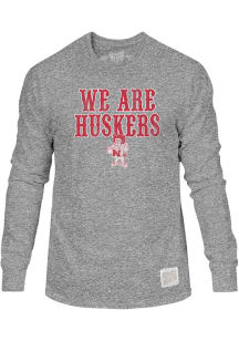Original Retro Brand Nebraska Cornhuskers Grey Triblend Long Sleeve Fashion T Shirt
