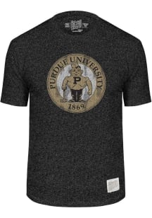 Original Retro Brand Purdue Boilermakers Black Mock Twist Short Sleeve Fashion T Shirt