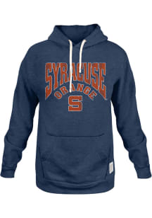 Original Retro Brand Syracuse Orange Mens Navy Blue Arch Name and Logo Long Sleeve Hoodie