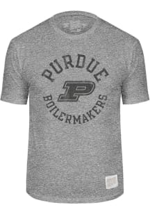 Original Retro Brand Purdue Boilermakers Grey Circle Name and Logo Short Sleeve Fashion T Shirt