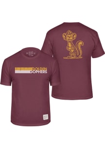 Original Retro Brand Minnesota Golden Gophers Maroon Flat Name and Mascot Short Sleeve Fashion T S..