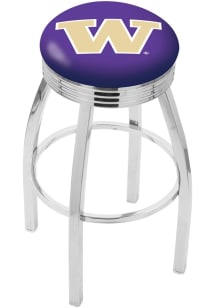 Washington Huskies 3 Ring Chrome Seat Pub Stool - Silver