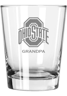 Ohio State Buckeyes Grandpa 15oz Rock Glass - White