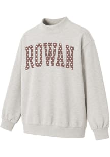 Rowan University Womens Oatmeal Heather Polka Dot Crew Sweatshirt