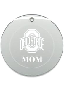 Ohio State Buckeyes Mom Round Ornament - White