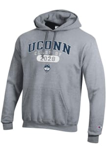 Champion UConn Huskies Mens Grey Class of 2028 Powerblend Long Sleeve Hoodie