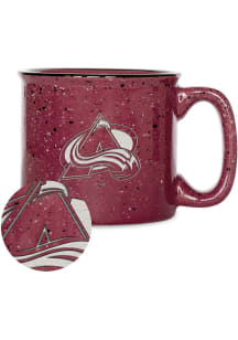 Colorado Avalanche Speckle Campfire Ceramic Mug - Burgundy