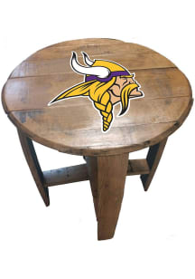Imperial Minnesota Vikings Oak Barrel Table Brown End Table