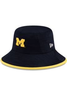 New Era Michigan Wolverines Navy Blue Digitech Drawstring Mens Bucket Hat