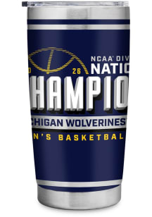 Michigan Wolverines 2026 MBB Champions 20oz Stainless Steel Stainless Steel Tumbler - Silver
