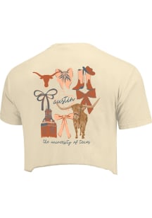 Texas Longhorns Womens Ivory Coquette Campus Short Sleeve T-Shirt