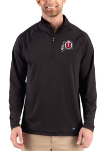 Cutter and Buck Utah Utes Mens Black Prospect Epic Confidence Long Sleeve Qtr Zip Pullover