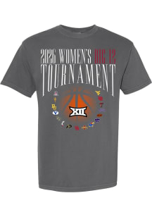 Something Inked Big 12 Charcoal 2026 Big 12 Basketball Tournament Short Sleeve T Shirt