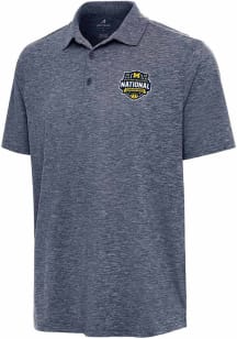Antigua Michigan Wolverines Mens Navy Blue 2026 MBB Champions Par 3 Short Sleeve Polo