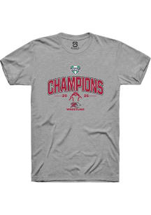 Summit Sportswear Rider Broncs Grey MAC 2026 Wrestling Champions Short Sleeve T Shirt