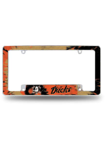Anaheim Ducks Tie Dye All Over Chrome License Plate Frame - White