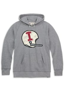 Rally Indiana Hoosiers Mens Grey Triblend Football Helmet Fashion Hood