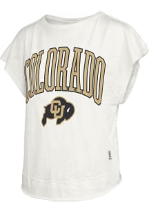 Pressbox Colorado Buffaloes Womens White Nelson Movement Short Sleeve T-Shirt