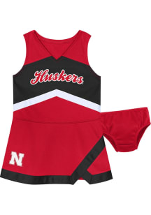 Nebraska Cornhuskers Girls Red Cheer Captain Cheer Dress Set
