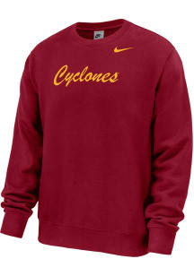 Nike Iowa State Cyclones Mens Cardinal Wordmark Long Sleeve Crew Sweatshirt