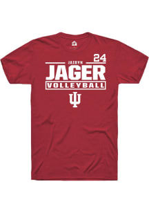 jaidyn jager Indiana Hoosiers Crimson NIL Stacked Box Short Sleeve Player T Shirt