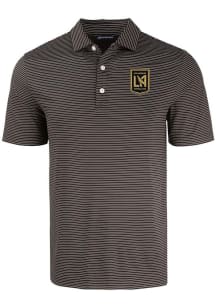 Cutter and Buck Los Angeles FC Mens Black Forge Eco Fine Line Short Sleeve Polo