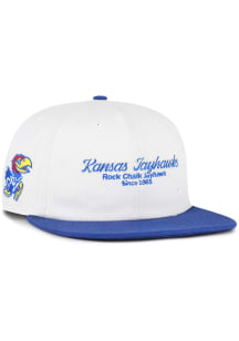 47 Kansas Jayhawks White Script Stack Captain RL Mens Snapback Hat