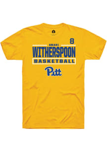 Omari Witherspoon Pitt Panthers Gold NIL Stacked Box Short Sleeve Player T Shirt