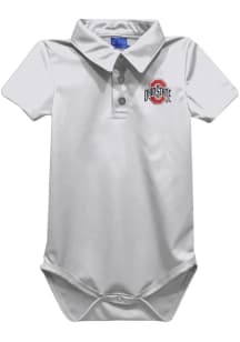 Vive La Fete Ohio State Buckeyes Baby White Team Short Sleeve One Piece Polo
