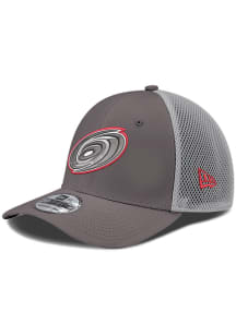New Era Carolina Hurricanes Mens Charcoal Team Primary Logo Neo 39THIRTY Flex Hat