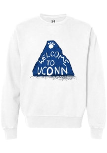 Summit Sportswear UConn Huskies Mens White School Specific Long Sleeve Crew Sweatshirt