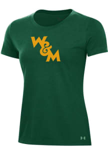 Under Armour William & Mary Tribe Womens Green Arched Script Performance Short Sleeve T-Shirt