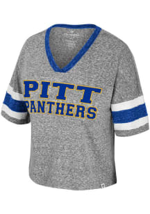 Colosseum Pitt Panthers Womens Grey Heather Grimmerie Short Sleeve T-Shirt