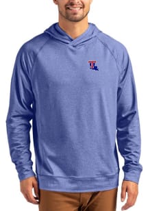 Cutter and Buck Louisiana Tech Bulldogs Mens Blue Adapt Knit Hood Long Sleeve Hoodie