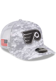 New Era Philadelphia Flyers Digi Camo LP Stretch 9FIFTY Trucker Adjustable Hat - White