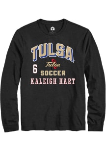 Kaleigh Hart  Tulsa Golden Hurricane Black Rally NIL Arch Logo Long Sleeve T Shirt