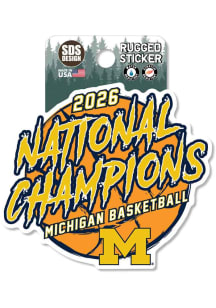 Michigan Wolverines Rugged Wordmark 2026 MBB Nat Champ Stickers - Blue