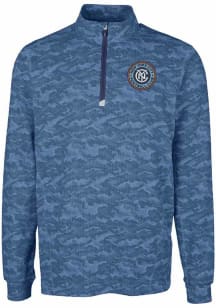 Cutter and Buck New York City FC Mens Navy Blue Traverse Camo Big and Tall Qtr Zip