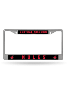 Central Missouri Mules Decal Chrome License Plate Frame - Silver