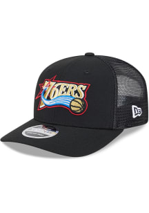 New Era Philadelphia 76ers Hardwood Classic 9SEVENTY Adjustable Hat - Black