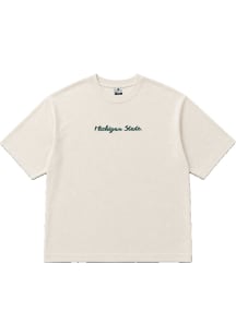 Where I’m From Michigan State Spartans Womens Ivory Easy Stripe Short Sleeve T-Shirt