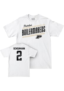 Marykate Scheumann Purdue Boilermakers Youth White NIL Slant Player Tee