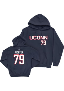 Christian Richter Campus Ink UConn Huskies Youth NIL Sideline Long Sleeve Player Hoodie Navy Blue