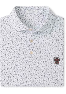 Peter Millar Texas Tech Red Raiders Mens Grey Kick Off Short Sleeve Fashion Polo