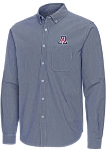 Antigua Arizona Wildcats Mens Navy Blue Porter Long Sleeve Dress Shirt