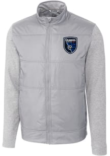 Cutter and Buck San Jose Earthquakes Mens Grey Stealth Light Weight Jacket