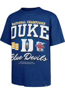 47 Duke Blue Devils White 1992 BBall Nat Champs Foundation Short Sleeve Fashion T Shirt