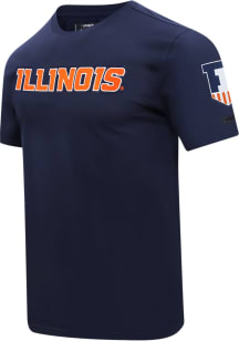 Pro Standard Illinois Fighting Illini Navy Blue Stacked Logo Short Sleeve Fashion T Shirt